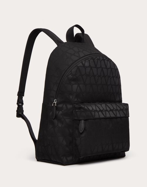 Valentino Garavani - Toile Iconographe Backpack In Technical Fabric - Black - Man - New Arrivals