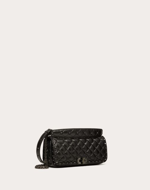 Black Rockstud Spike small leather shoulder bag, Valentino Garavani