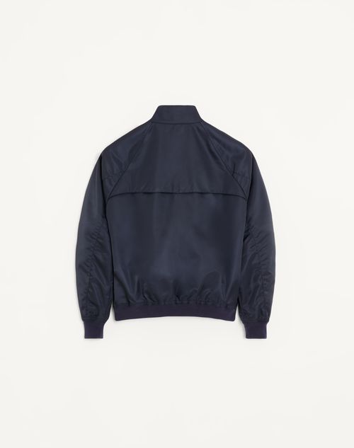 Valentino - Nylon Blouson With Vlogo Patch - Navy - Man - Outerwear