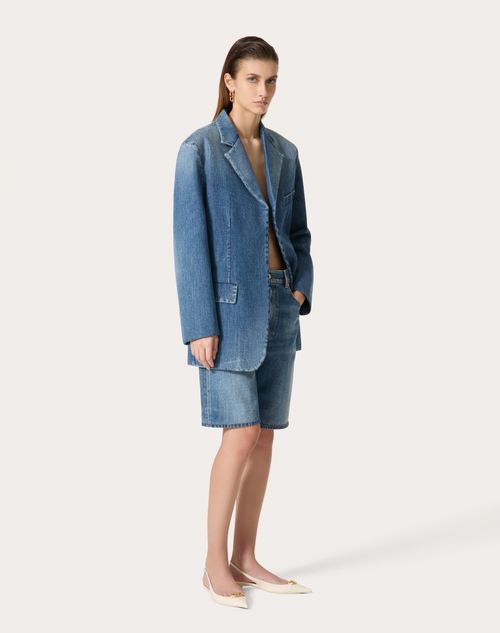 Valentino - Medium Blue Denim Jacket - Denim - Woman - Shelf - W Pap - Woman Ready To Wear Sale