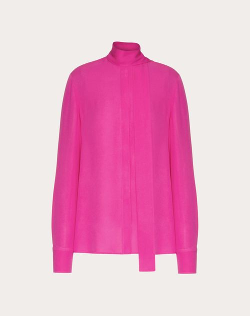 Valentino - Chemisier En Georgette - Pink Pp - Femme - Chemises Et Tops