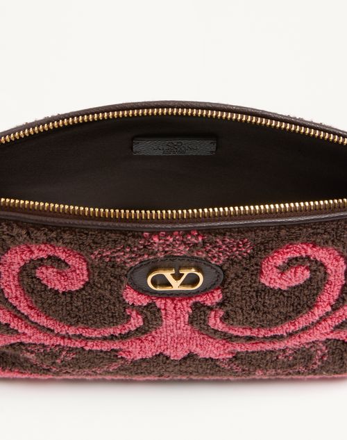 Valentino Garavani - Valentino Garavani Terry Cloth Clutch
 - Coral/chocolate - Woman - Clutches