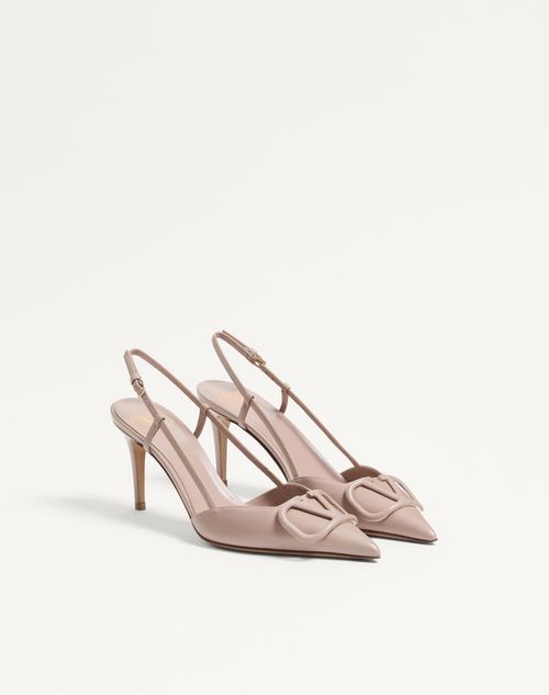 Valentino Garavani - Vlogo Signature Calfskin Slingback Pump 80 Mm / 3.15 In. - Poudre - Woman - Shoes