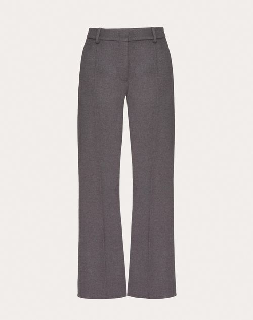 Valentino - Pantalon En Drap Compact - Gris Foncé - Femme - Shorts Et Pantalons