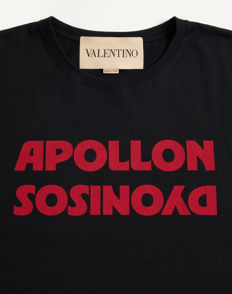 Valentino Cotton T-Shirt With Apollon/Dyonisos Print Man Black/Red Xl