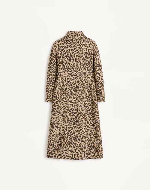Valentino - Mantel Aus Wollstoff Mit Animalier-print - Animalier - Frau - Jacken Und Mäntel