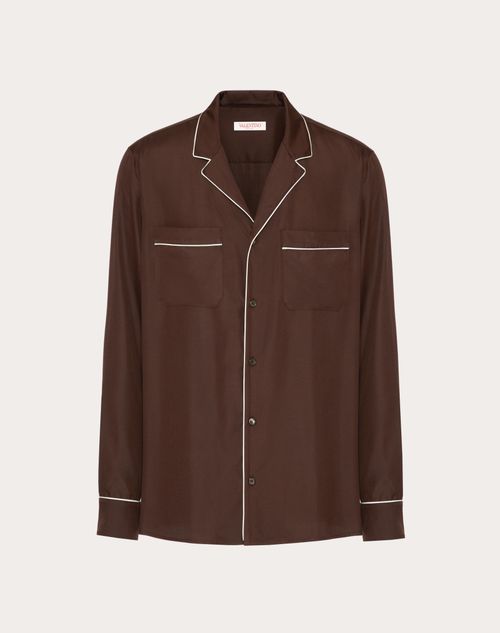 Valentino - 실크 파자마 셔츠 - 브라운 - 남성 - 셔츠