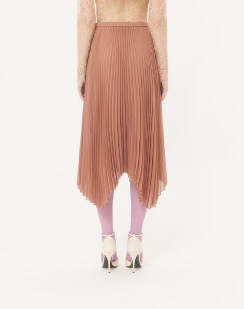 Valentino - Midi Skirt In Light Georgette - Terracotta - Woman - Skirts