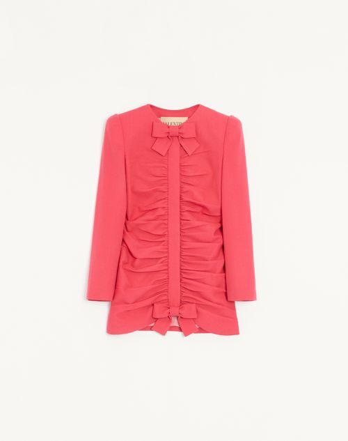 Valentino - Veste En Laine Crispy Light - Corail - Femme - Vestes Et Manteaux