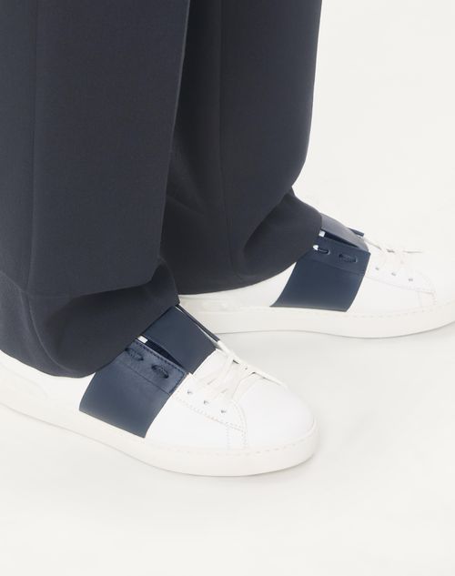 Valentino Garavani - Calfskin Open Sneaker - White/blue - Man - Man