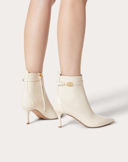 Valentino Garavani - Valentino Garavani Tan-go Ankle Boot In Calfskin Leather 70 Mm - Light Ivory - Woman - Boots