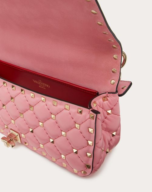 Rockstud Spike Calfskin Shoulder Bag for Woman in Ivory | Valentino US Rockstud Spike Calfskin Shoulder Bag for Woman in Ivory | Valentino US