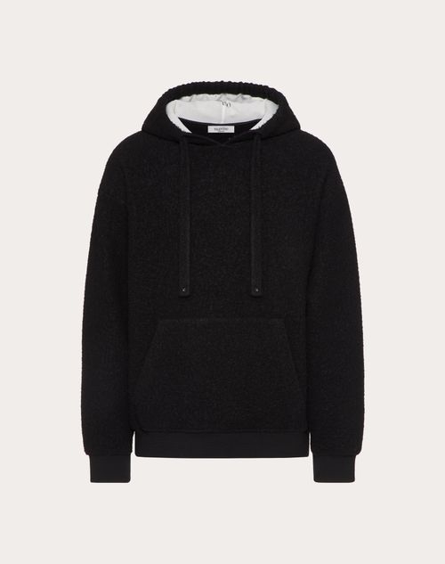 Valentino - Sweatshirt In Tweed With Valentino Print - Black - Man - Man Ready To Wear Sale
