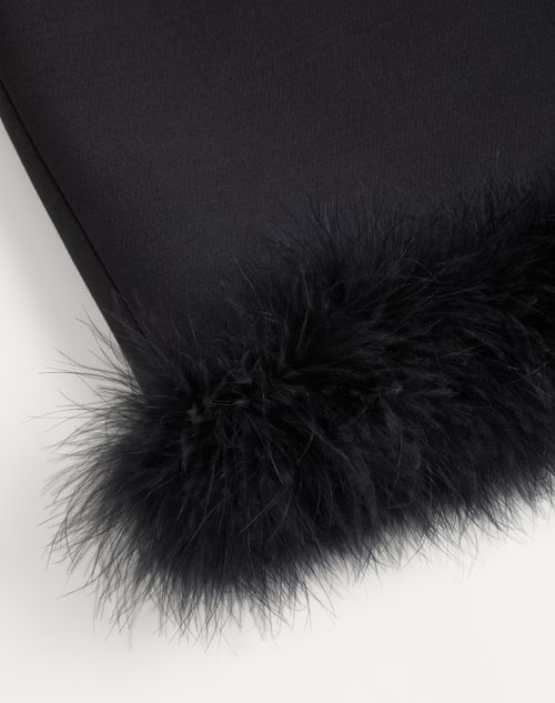 Valentino - Jupe Mi-longue En Crêpe Couture Avec Plumes - Noir - Femme - Jupes