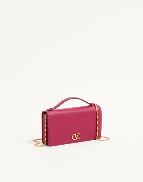 Valentino Garavani - Vlogo Signature Grainy Calfskin Wallet With Chain - Insolent - Woman - Mini Bags