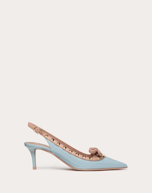 ROCKSTUD BOW SLINGBACK PATENT LEATHER PUMP 60MM