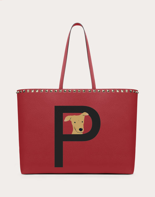 Valentino Garavani Women's Rockstud Pet Customizable Small Tote Bag - Red - Totes