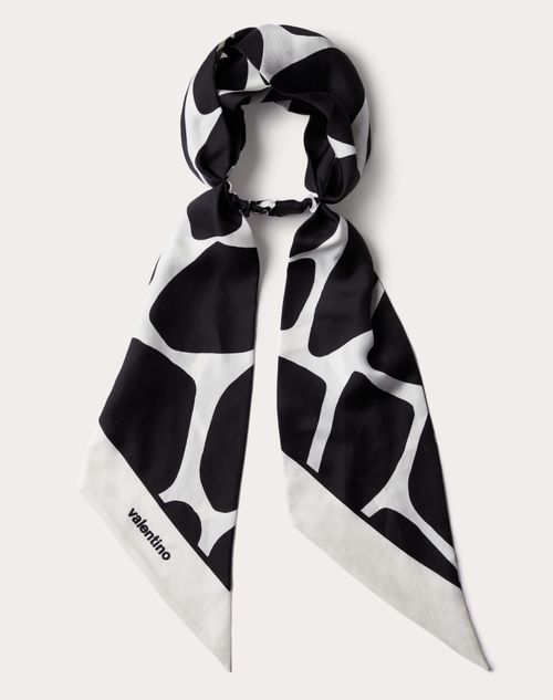 Valentino Garavani - Giraffa Re-edition Print Cotton And Silk Headband - Black/ivory - Woman - Soft Accessories