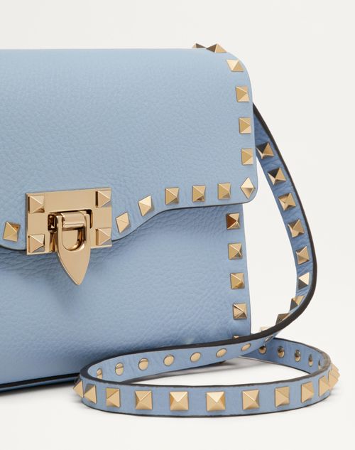 Small Rockstud Grainy Calfskin Crossbody Bag for Woman in Small Rockstud Grainy Calfskin Crossbody Bag for Woman in