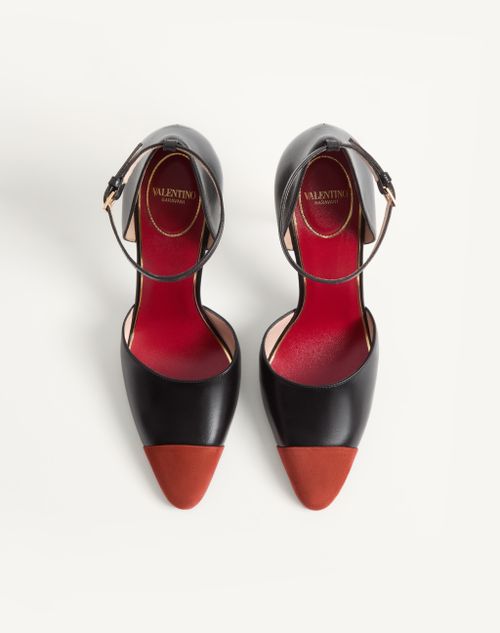 Valentino Garavani - D'orsay Sinead Pumps In Goatskin And Suede 105mm - Black/rust - Woman - Pumps And Slingbacks