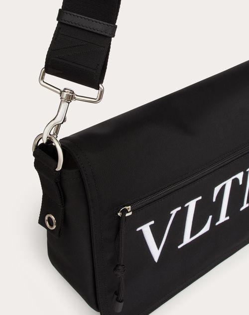 Vltn Nylon Backpack for Man in Black/white