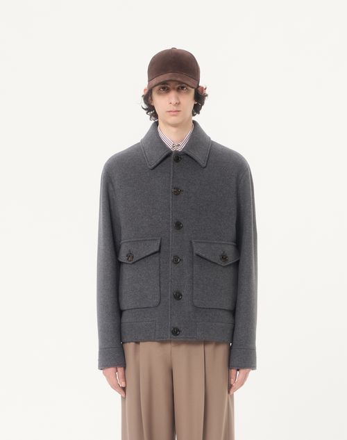 Valentino - Valentino Wool And Cashmere Jacket - Dark Grey - Man - Outerwear