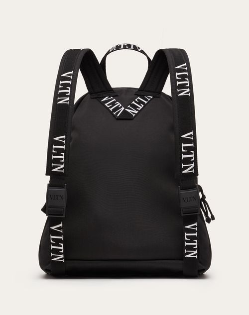 Vltn Nylon Backpack for Man in Black | Valentino US