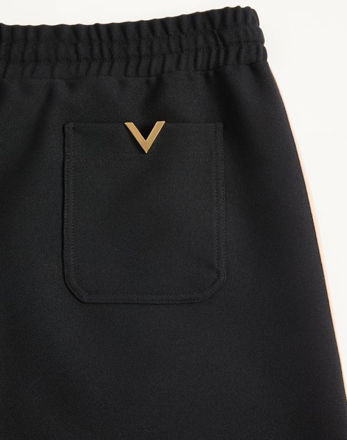 Valentino - Valentino Nylon Trousers With Vgold - Black/butter - Man - Trousers And Shorts