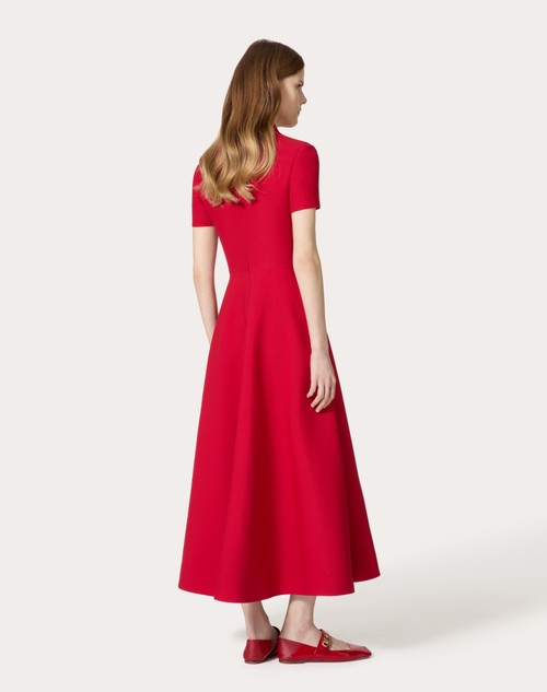 Crepe Couture Midi Dress for Woman in Red | Valentino US