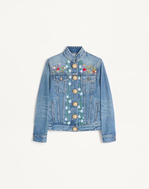 Valentino - Embroidered Denim Jacket - Denim - Woman - Denim