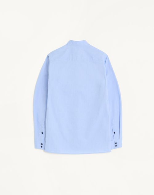 Valentino - Oxford Cotton Shirt With Toggle - Sky - Man - Man Ready To Wear Private Promotions