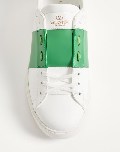 Valentino Garavani - Calfskin Open Sneaker - White/green - Man - Trainers