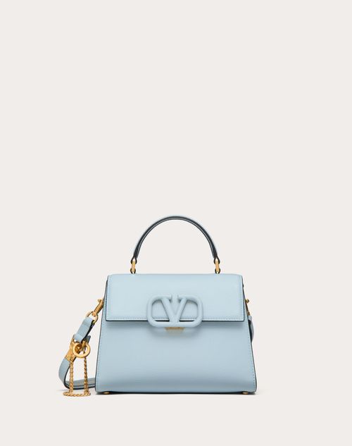 Valentino Garavani - Small Vsling Grainy Calfskin Handbag - Porcelain Blue/grey - Woman - Top Handle Bags