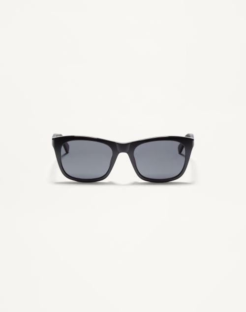 Valentino - Rectangular Acetate Eyewear - Black/gray - Unisex - Eyewear
