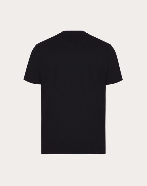 Valentino - T-shirt With Valentino Print - Black - Man - Tshirts And Sweatshirts