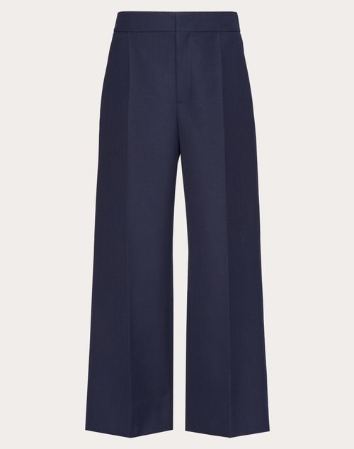 Valentino - Pantalon En Laine Technique - Bleu Marine - Homme - Prêt-à-porter