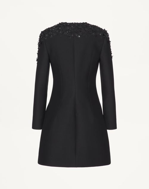 Valentino - Embroidered Crepe Couture Short Dress - Black - Woman - Woman Ready To Wear Sale