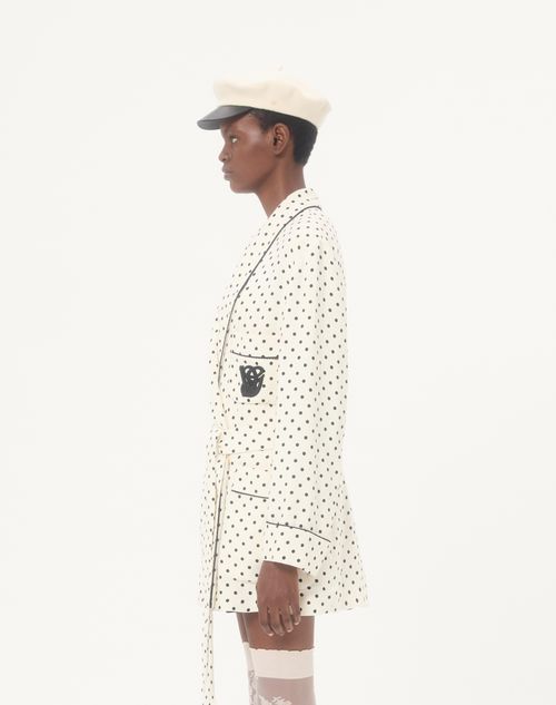 Valentino - Caban In Supergran Plusdepois Print - Birch/black - Woman - Jackets And Blazers