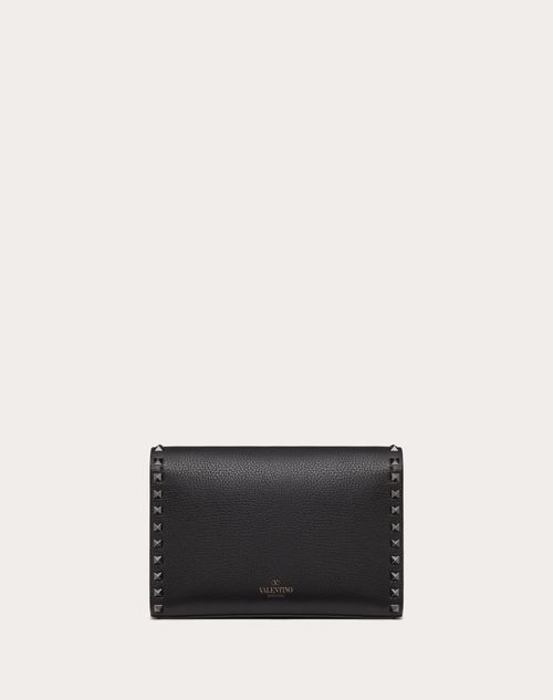 Small Rockstud Grainy Calfskin Crossbody Bag for Woman in Small Rockstud Grainy Calfskin Crossbody Bag for Woman in