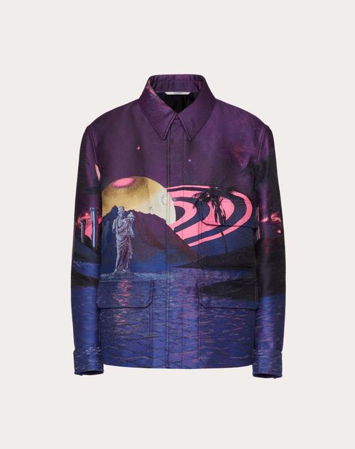 Valentino - Nylon Jacket With Water Nights Print - Purple/multicolor - Man - Man Ready To Wear Sale