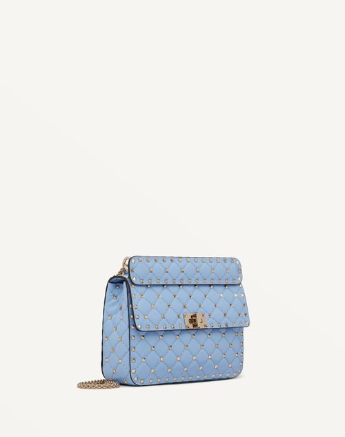 Valentino Garavani - Medium Nappa Rockstud Spike Bag - Popeline Blue - Woman - Shoulder Bags