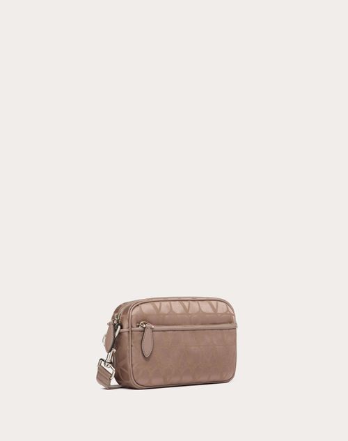 Valentino Garavani - Sac Porté Épaule Toile Iconographe En Tissu Technique Avec Détails En Cuir - Clay - Homme - Soldes Homme