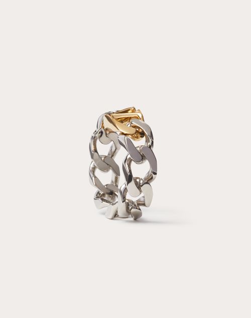 Vlogo Chain Metal Ring for Man in Gold/palladium | US