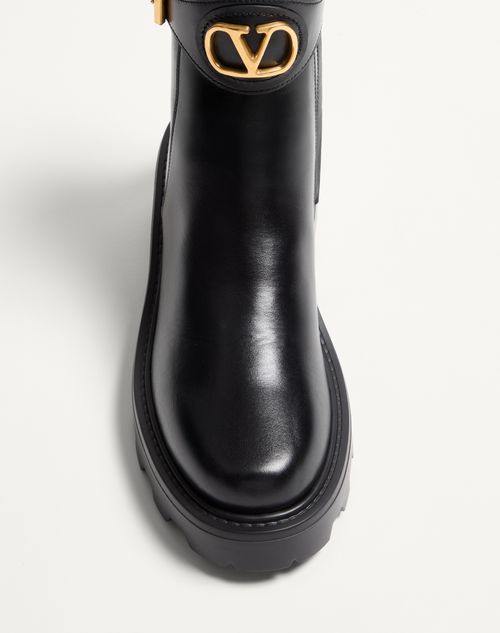 Valentino Garavani - Vlogo Signature Calfskin Ankle Boot 55mm - Black - Woman - Boots