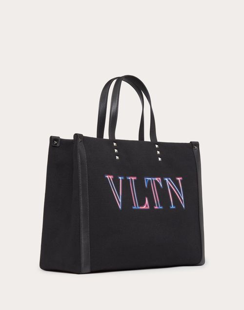 Valentino Garavani - ネオンvltn キャンバス ミディアム トート - ブラック/マルチカラー - 男性 - Vltn - M Bags