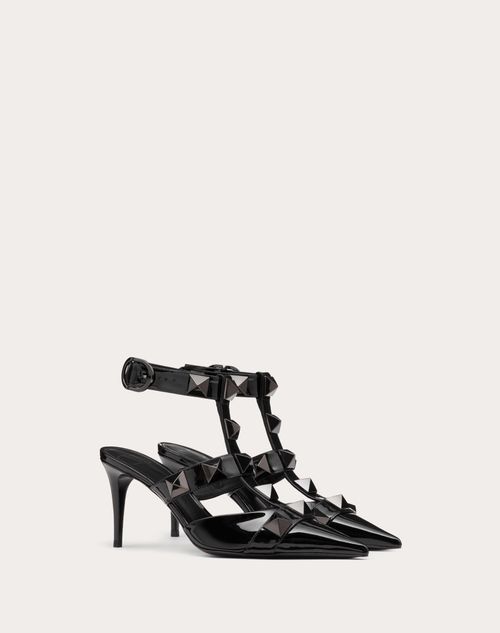 Valentino Garavani - Roman Stud Pump In Patent-leather And Tonal Studs 80mm - Black - Woman - Roman Stud Pumps/ballerinas - Shoes