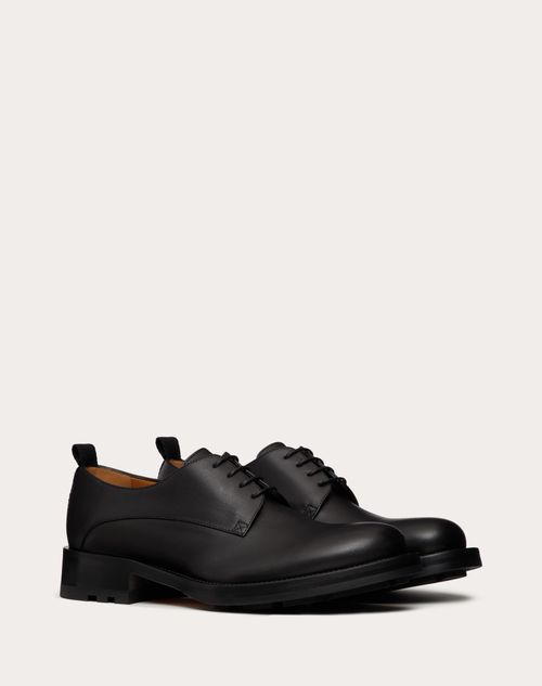 Valentino Garavani - Roman Stud Calfskin Derby - Black - Man - Fashion Formal - M Shoes