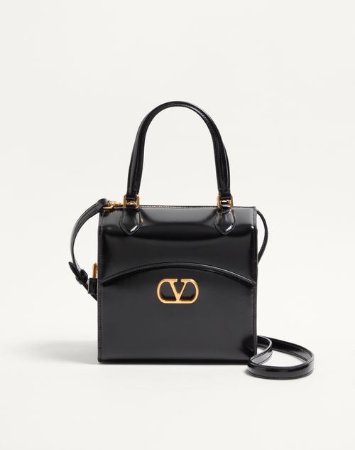 Valentino Garavani - Valentino Garavani Vain-case Bowling Bag In Shiny Calfskin - Black - Woman - Totes