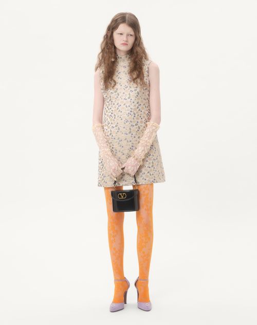Valentino - Short Dress In Garden Lurex Jacquard - Multicolor - Woman - Dresses