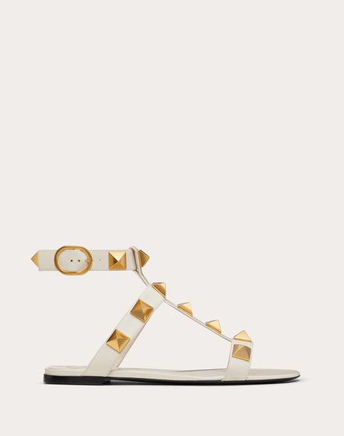 Valentino Garavani - Sandales Roman Stud En Veau - Light Ivory - Femme - Sandales